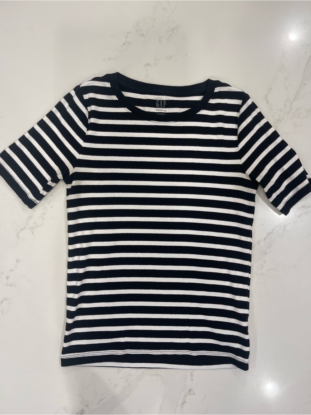 GAP Black & White Striped Short Sleeve “Modern Tee” - Women’s